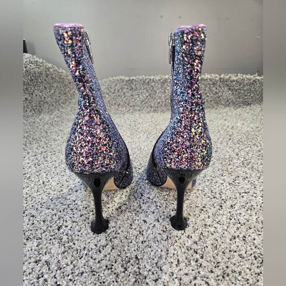 Marc Fisher Stolla Size 8.5 Purple Glitter Booties Womens EUC - Picture 6 of 13